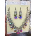 thumbnail image 1 of AEXTO Clear Teardrop Statement Jewelry Set 2PCS Multi-Drop Necklace Dangle Earrings with Rhinestone Accents, Silver-Tone Elegant Accessories for Women, Perfect for Weddings, Parties Special Occasions, 1 of 13
