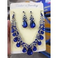 thumbnail image 1 of AEXTO Clear Teardrop Statement Jewelry Set 2PCS Multi-Drop Necklace Dangle Earrings with Rhinestone Accents, Silver-Tone Elegant Accessories for Women, Perfect for Weddings, Parties Special Occasions, 1 of 13