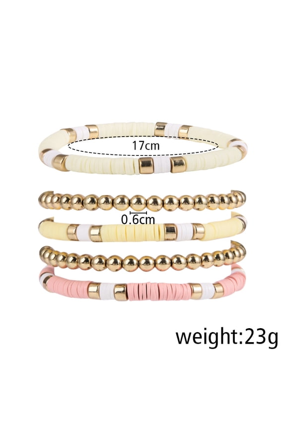 Colorful Heishi Clay Bead Bracelet Set for Women Stackable Vinyl Disc Polymer Beaded Stretch Bracelets Preppy Bohemian Summer Beach Bracelets Jewelry