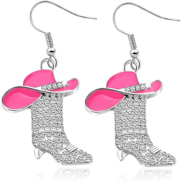 AEXTO Cowgirl Boot Earrings for Women - Western Boot Dangle Earrings with Bohemian Enamel Design - Stylish for Country, Rodeo, and Western Jewelry Fashion