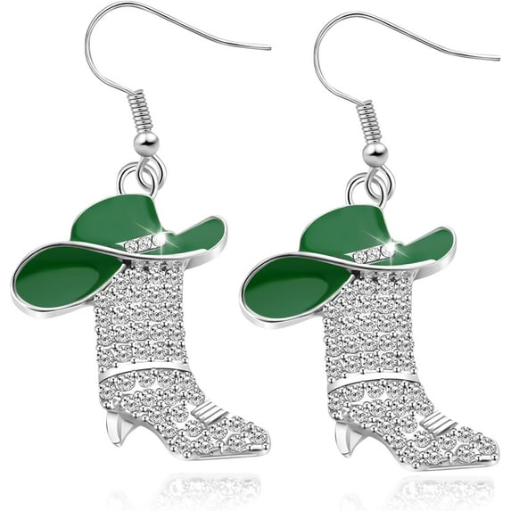 AEXTO Cowgirl Boot Earrings for Women - Western Boot Dangle Earrings with Bohemian Enamel Design - Stylish for Country, Rodeo, and Western Jewelry Fashion