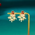 thumbnail image 1 of AEXTO Elegant Christmas Earrings with Sparkling Rhinestone Tree & Snowflake Design - Dangle Hoop Earrings with Green & Red Beads, Golden-Tone Metal, Perfect For Holiday Celebrations & Daily Wear, 1 of 13
