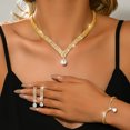 thumbnail image 1 of AEXTO Elegant Crystal Statement Necklace and Earrings Set – Sparkling Rhinestone Choker with Matching Drop Earrings for Wedding, Prom, or Formal Events – Silver Tone Bridal Jewelry Gift, 1 of 9