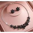 thumbnail image 1 of AEXTO Elegant Silver Flower Rhinestone Jewelry Set for Women – 3-Piece Petal Statement Necklace, Stud Earrings & Adjustable Ring – Sparkling Crystal Floral Wedding Bridal Party Accessories, 1 of 8