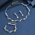 thumbnail image 1 of AEXTO Elegant Silver Vine Floral Jewelry Set for Women Nature-Inspired Leaf Design Statement Necklace, Waterfall Earrings, Cuff Bracelet Ring Sparkling Crystal Bridal Wedding Party Accessories, 1 of 7