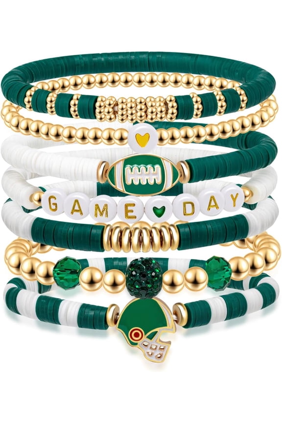Game Day Football Charm Bracelet: Stackable Sports Jewelry for Moms & Dads - for Football Fans