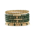 thumbnail image 1 of AEXTO Heishi Clay Bead Bracelets for Women Bohemian Stackable Gold Beaded Stretch Bracelets Elastic Layering Friendship Bracelets Set Boho Jewelry, 1 of 11