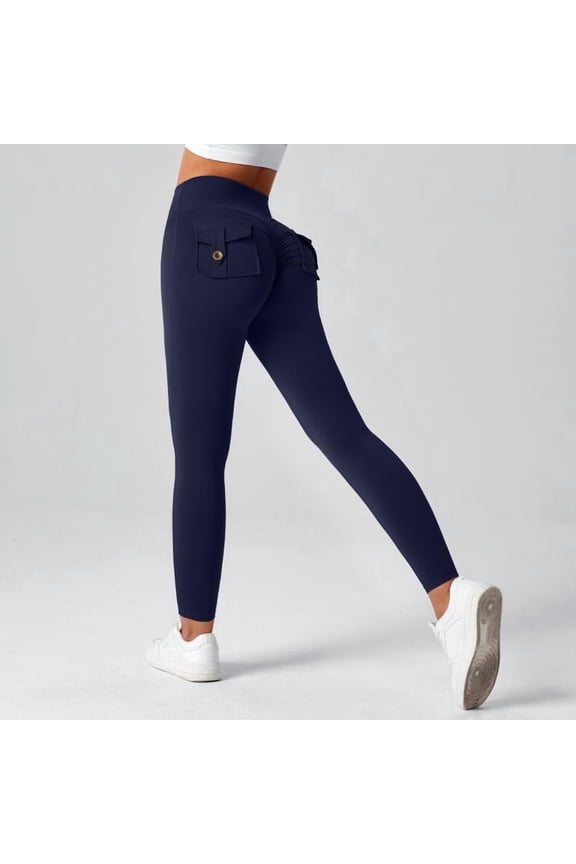 Leggings with Pockets for Women V Back Scrunch Workout Leggings Tummy Control Butt Lifting Gym Yoga Leggings springtok workout clothes