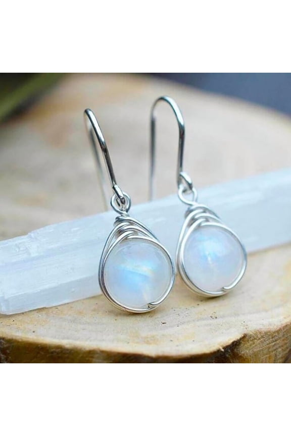 Natural Moonstone 925 Sterling Silver Drop Dangle Earrings Dangle Hoop Earrings Moonstone Lapis Copper Turquoise Rose Quartz Onyx Earrings Dangle Style Sterling Silver for Women