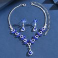 thumbnail image 1 of AEXTO Rhinestone Wedding Jewelry Sets Silver Flower Necklace and Earring Set Prom Costume Jewelry for Brides and Women, 1 of 9