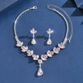 thumbnail image 1 of AEXTO Rhinestone Wedding Jewelry Sets Silver Flower Necklace and Earring Set Prom Costume Jewelry for Brides and Women, 1 of 9