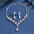 thumbnail image 1 of AEXTO Rhinestone Wedding Jewelry Sets Silver Flower Necklace and Earring Set Prom Costume Jewelry for Brides and Women, 1 of 9