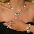 thumbnail image 1 of AEXTO Sparkling Cubic Zirconia Necklace, Earrings & Bracelet Set, Vintage-Inspired Nature-Themed Statement Jewelry for Women, Perfect for Weddings, Parties & Special Occasions, 1 of 13