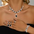 thumbnail image 1 of AEXTO Square Red Jewelry Sets Rhinestone Wedding Necklace Earrings Bracelet Set Prom Formal Costume Jewelry for Women and Brides, 1 of 9
