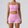 thumbnail image 1 of AEXTO Two-Piece Set Women's Solid Sports Bra & High Waist Shorts Set, Sporty Casual Breathable Outfits for Yoga Gym Workout Running, Ladies Sportswear for All Seasons Women's Yoga Set, 1 of 10