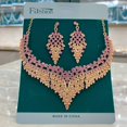 thumbnail image 1 of AEXTO Wedding Bridal Jewelry Set Crystal Rhinestone Statement Necklace Vintage Collar Necklace Dangle Earrings Set for Women, 1 of 14