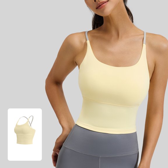 AEXTO Women'S Light Purple Sports Bra - Breathable & Comfortable Yoga & Fitness Top with Pink Straps, Medium Stretch, Non-Padded, Perfect for Workouts & Casual Wear, Workout Clothes