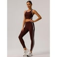 thumbnail image 1 of AEXTO Women's Colorblock Crop Tank Top & High Waist Leggings Tracksuit Set, Sporty Casual Breathable Comfy Outfits for Yoga Gym Workout Running, Ladies Sportswear for All Seasons, 1 of 11