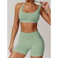 thumbnail image 1 of AEXTO Women's Solid Backless Halter Crop Top & High Waist Shorts Workout Gym Yoga Set, Sporty Breathable Comfy Fitness Outfits for Women, Ladies Gym Clothes, Activewear, Valentine's Day Gift, 1 of 9