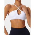 thumbnail image 1 of AEXTO Women's Solid Color Sports Bra, Elegant High Stretch Breathable Comfortable Quick Drying Adjustable Spaghetti Strap Backless Sports Bra, Ladies Sportswear for Indoor Outdoor Wear, 1 of 9