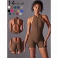 thumbnail image 1 of AEXTO Women's Solid Zip Back Sports Romper, Breathable Comfortable Sleeveless Bodycon Romper for Yoga Gym Workout, Ladies Sportswear for All Seasons, 1 of 7