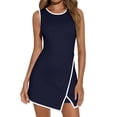 thumbnail image 1 of AEXTO Women's Workout Tennis Dress with Built-in Bra & Shorts Pockets Sleeveless Crewneck Golf Athletic Mini Dresses, 1 of 7