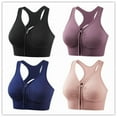thumbnail image 1 of AEXTO Women's Zip Front Sports Bras Wireless Padded Racerback Medium Support Post-Surgery Bra Yoga Exercise Athletic Bras, 1 of 5