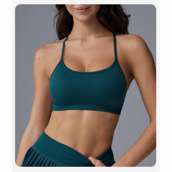 AEXTO YOGA Butterluxe Womens Y Back Sports Bra - Padded Racerback Low impact Spaghetti Thin Strap Workout Yoga Bra