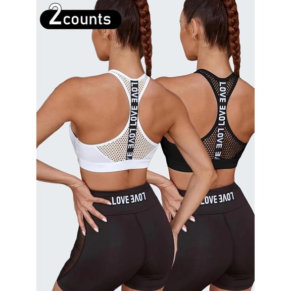 AEXTO beautiful back hollow yoga sports bra shock-proof gathering without underwire sports underwear women high support sport bra