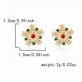 thumbnail image 1 of AEXTO parkling Snowflake Earrings with Red & Green Gemstones - -Tone Christmas Dainty Studs, Year-Round Elegant for Parties, Weddings, New Year's Eve - No Plating Holiday Snowflake Earrings, 1 of 17