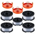 thumbnail image 1 of AF-100,8 Pack Compatible with Black+Decker, AF-100 0.065" String Refill 240ft Automatic Feed String Trimmer Replacement Spool Line for Black&Decker(5 Spool+3 Cap+3 Spring), 1 of 6