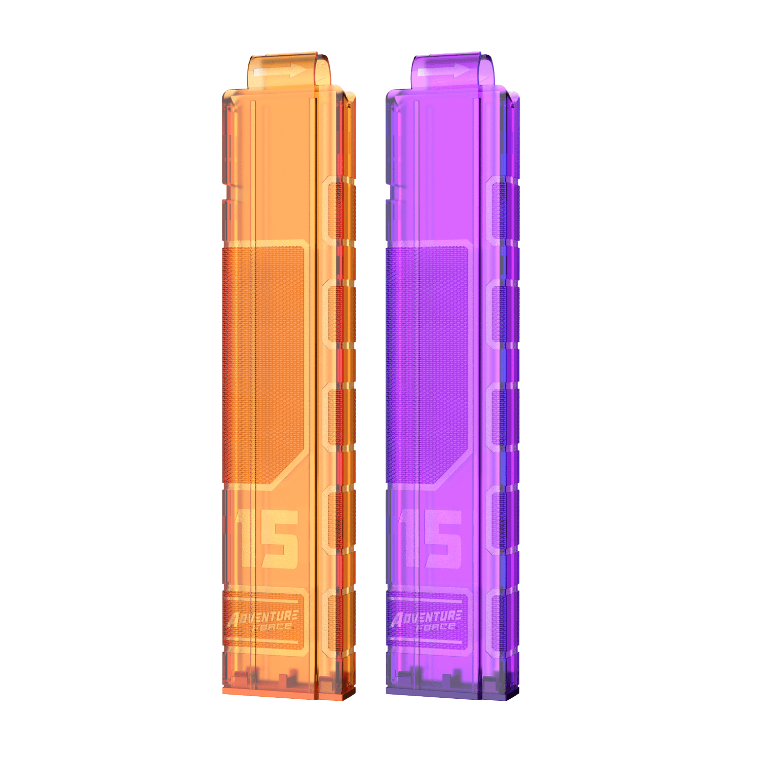Adventure Force Tactical Strike Half-Length Pro 15-Round Ammo Clips 2-pack, Compatible with Most Pro Blasters, 14+