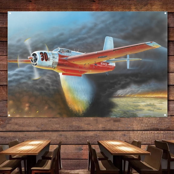 AF-2 Guardian Fire Bomber Fighter Plane Poster Wall Hanging Flag - 38" x 57" Air Force Art Banner For Military Buffs - Home Wall Decoration Painting - Best Gift for Army Fans