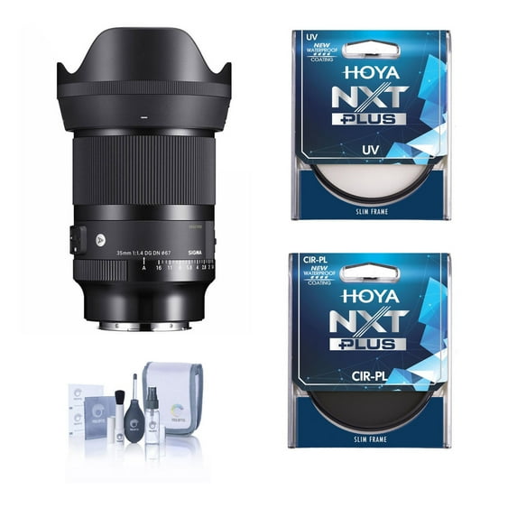 Sigma AF 35mm f/1.4 DG DN ART Lens for L Mount, Bundle with Hoya NXT Plus 67mm UV+CPL Filter Kit, Cleaning Kit