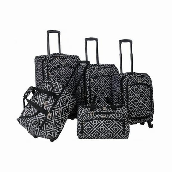 AF Astor Luggage Set - Black & White - 5 Piece