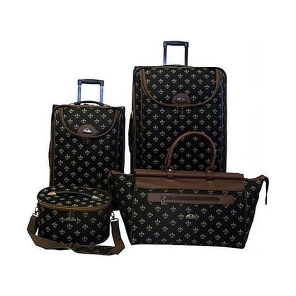 AF Fleurdelis Luggage Set - Black - 4 Piece