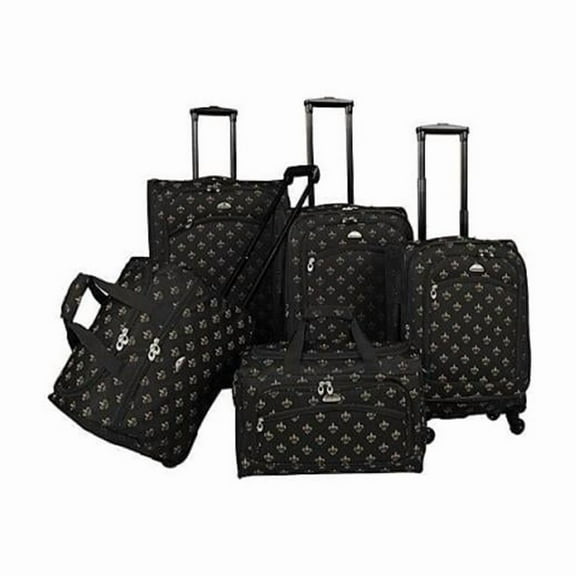 AF Fleurdelis Luggage Set - Black - 5 Piece