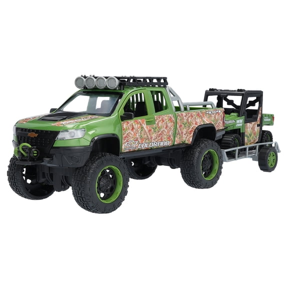 Adventure Force Chevrolet Colorado Hunting Adventure Vehicle Play Set for Kids, 14 Pieces