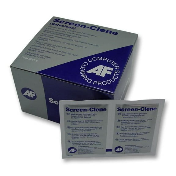 AF INTERNATIONAL - Screen-Clene Anti-Static Screen Cleaning Wipes, 100 Pack