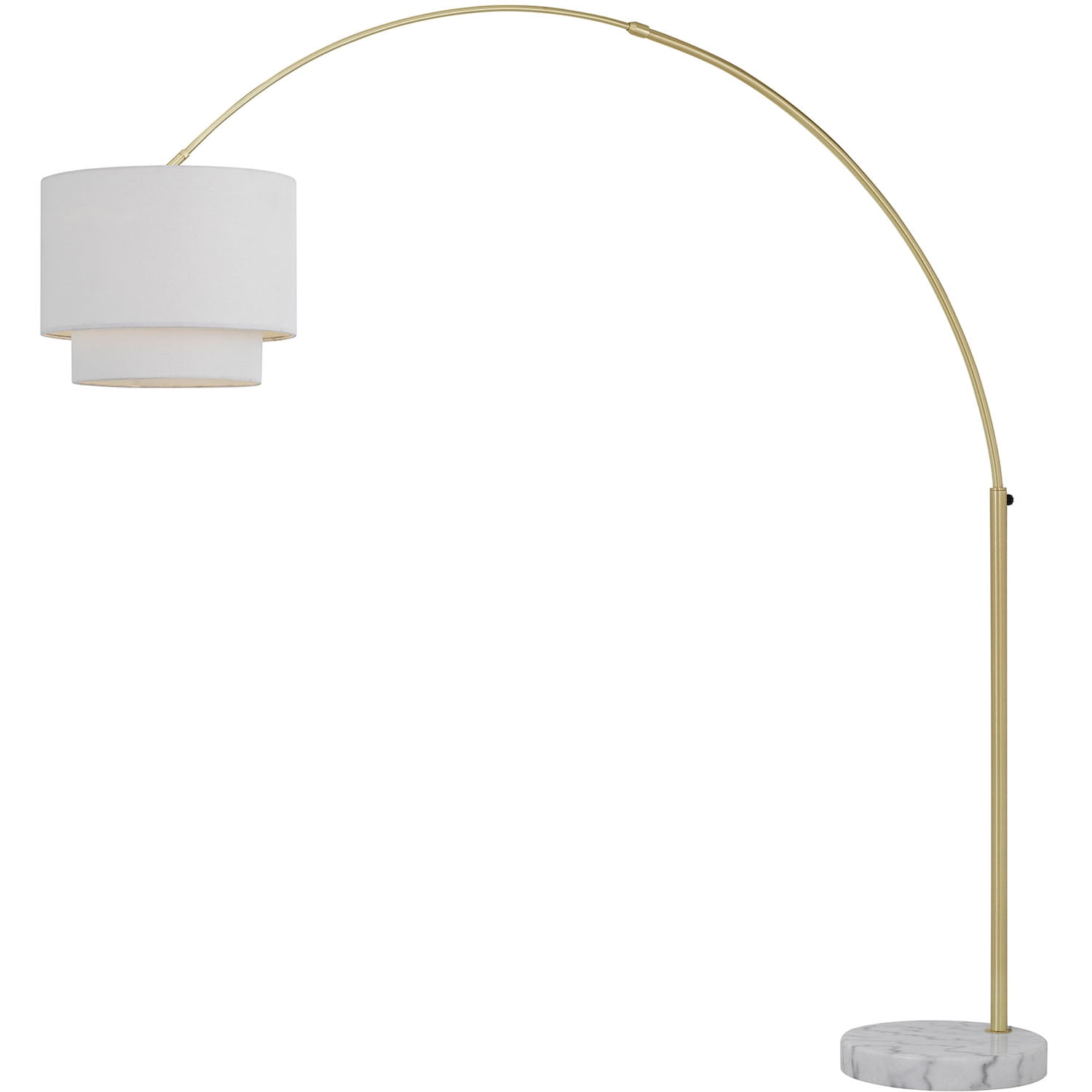 Arched Adjustable Brushed Gold Floor Lamp with Marble Base