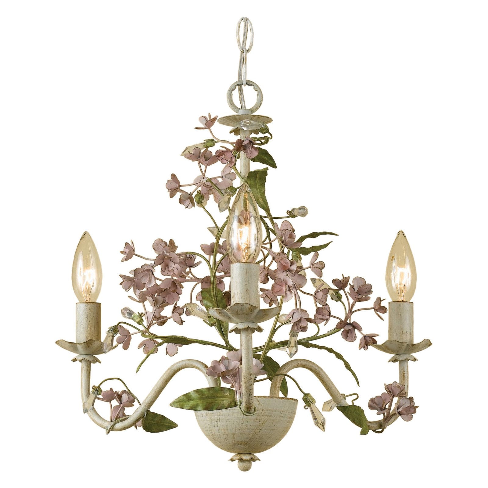 AF Lighting Grace 3-Light Ceiling Chandelier, Antique Cream, Country ...