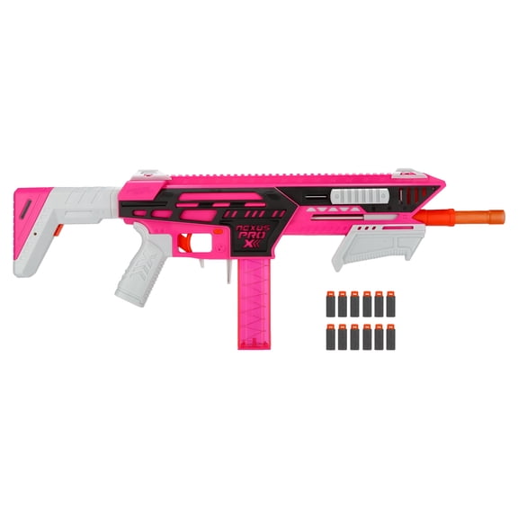 Adventure Force Tactical Strike Nexus Pro X2 Ultimate Half-Length Pro Foam Dart Blaster, up to 200 ft with Accuracy Booster and Protective Eyewear, 14+