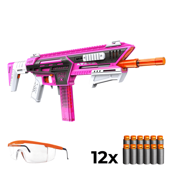 Adventure Force Tactical Strike Nexus Pro X2 Ultimate Half-Length Pro Foam Dart Blaster, up to 200 ft with Accuracy Booster and Protective Eyewear, 14+