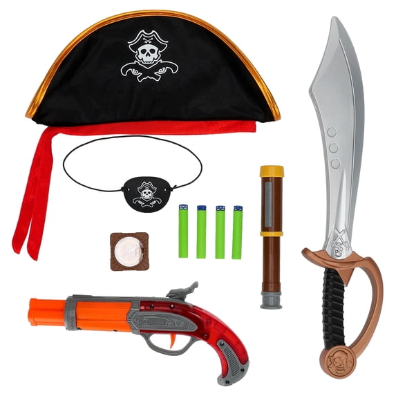 Adventure Force Buccaneer Foam Dart Blaster and Pirate Roleplay Set, 22 Pieces