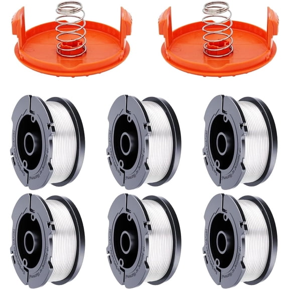 AF100 Replacement Spool for Black and Decker AF-100 AF-100-3ZP AF-100-Bkp fits GH900 GH600 GH610 GH400 String Trimmer 30ft 0.065" Trimmer Line Replacement Spool Refills (6+2 )