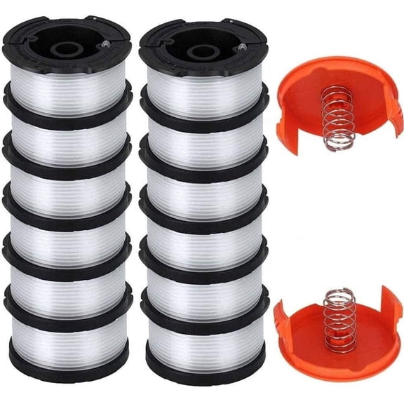 AF100 Replacement Trimmer Spool Compatible with Black and Decker GH900 GH600 GH610 GH912 LST400 NST2118, 30ft 0.065" Line, 12 Pack