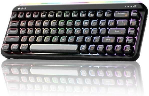 AF68 Membrane Keyboard, 68% Layout 68-Key Gaming Keyboard, 2.4 GHz/Type-C/BT, RGB Lighting Effects with Integrated Side Light Bar, 4000mAh , Translucent Keycaps