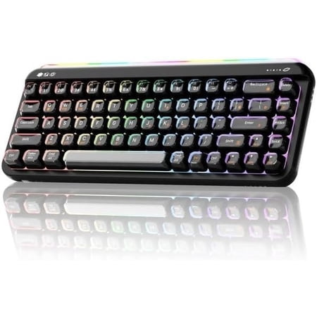 AF68 Membrane Keyboard, 68% Layout 68-Key Gaming Keyboard, 2.4 GHz/Type-C/BT, RGB Lighting Effects with Integrated Side Light Bar, 4000mAh , Translucent Keycaps