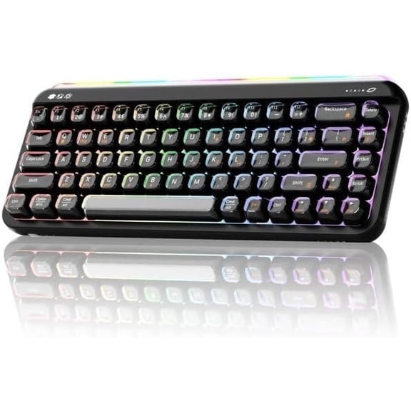 AF68 Membrane Keyboard, 68% Layout 68-Key Gaming Keyboard, 2.4 GHz/Type-C/BT, RGB Lighting Effects with Integrated Side Light Bar, 4000mAh , Translucent Keycaps