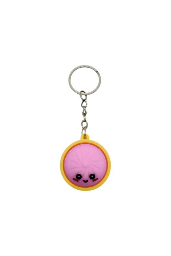 1PC Glowing Dumpling Keychain Crisp Clicker Sound Touch Sensing Glowing Dumpling Stress Relief Clicker Keychain for Hard Anxiety & Focus Quiet for Adults At Work Travel Home